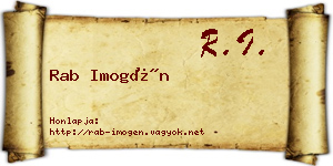Rab Imogén névjegykártya